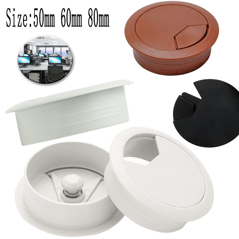 Office Furniture And Desks - ฝาครอบรูสายเคเบิล 1 ชิ้น ตัวร้อยสายไฟสำหรับโต๊ะทำงาน อุปกรณ์จัดระเบียบสายไฟสำหรับเฟอร์นิเจอร์สำนักงาน กล่องร้อยสายไฟ