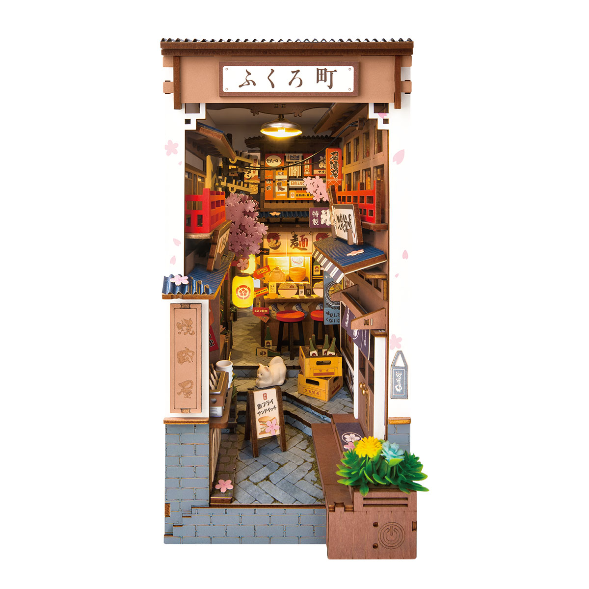 Office Furniture Brand - Robotime Rolife Sakura Wine Alley สไตล์ญี่ปุ่นออกแบบหนังสือ