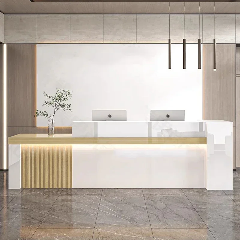 Office Furniture Bali - เคาน์เตอร์ต้อนรับสไตล์นอร์ดิกหรูหรา โต๊ะโชว์สินค้าสไตล์ซาลอน เคาน์เตอร์ต้อนรับทันสมัยสำหรับร้านเสริมสวย เฟอร์นิเจอร์สำนักงานสไตล์วินเทจ เฟอร์นิเจอร์เชิงพาณิชย์