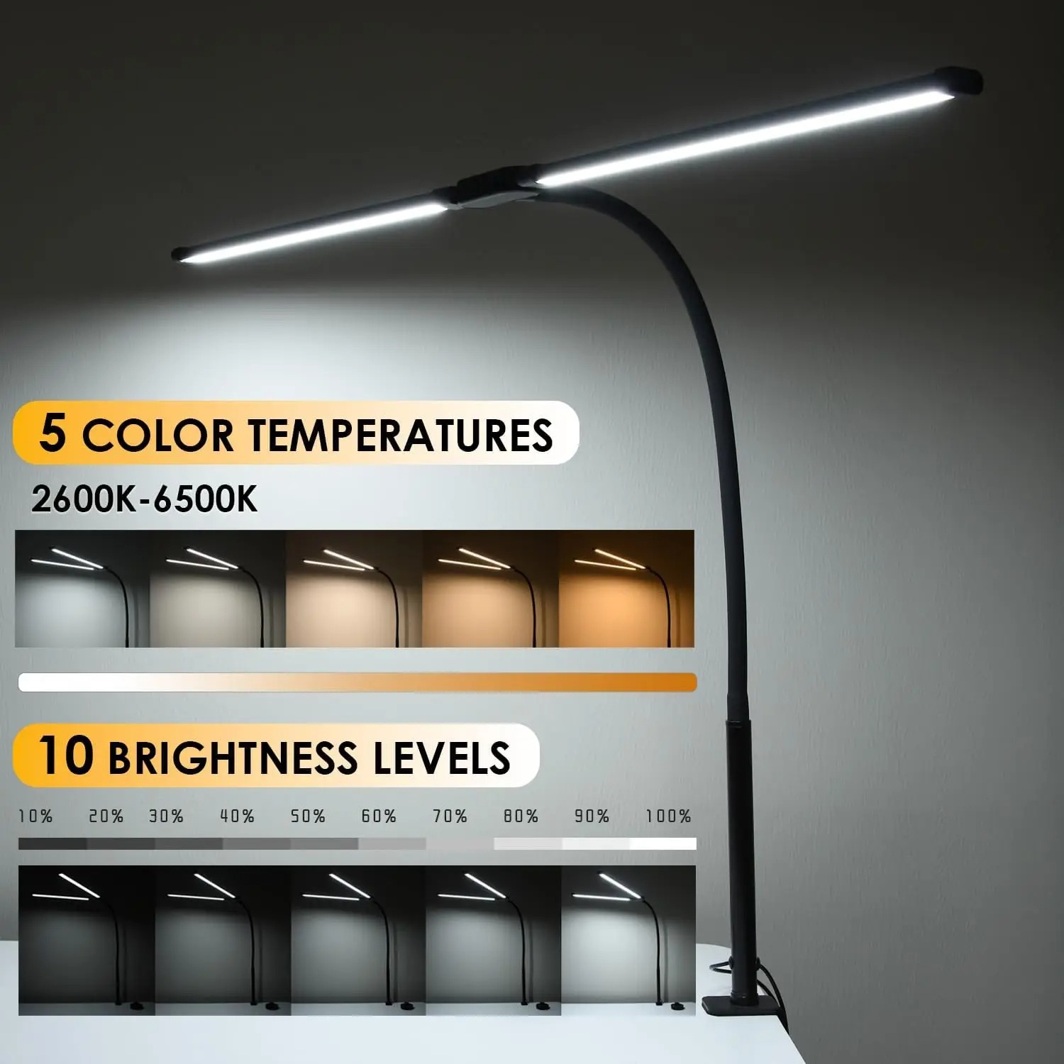 โคมไฟตั้งโต๊ะ LED แบบ USB 2 หั - Office Furniture Brand บทวิจารณ์และราคา