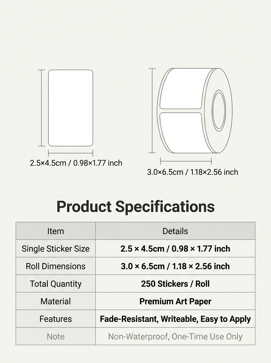 250 PCS/ม้วนชื่อเก็บหนังสือจํา - Office Furniture Brand บทวิจารณ์และราคา